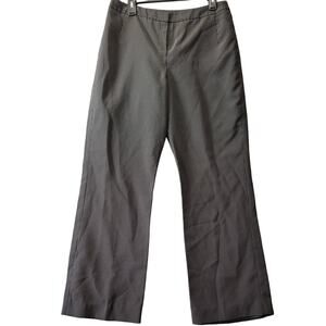 Larry Levine Pinstripe Flat Front Pants Womens size 12 Black Gray Lined Trousers